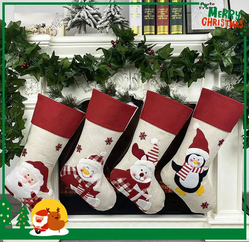 Weihnachtsstrümpfe, Bäume, Ornament, Weihnachtsmann, Elch, Weihnachtsstrumpf, Süßigkeiten, Socken, Taschen, Weihnachtsdekoration, Geschenke, Tasche