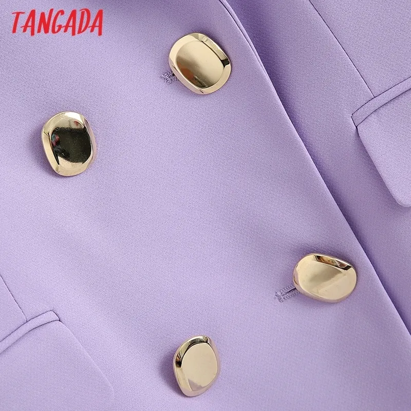 femmes élégant blazer violet poche costume manteau bureau dame double boutonnage outwear costume d'affaires manteau tops BE805 201102