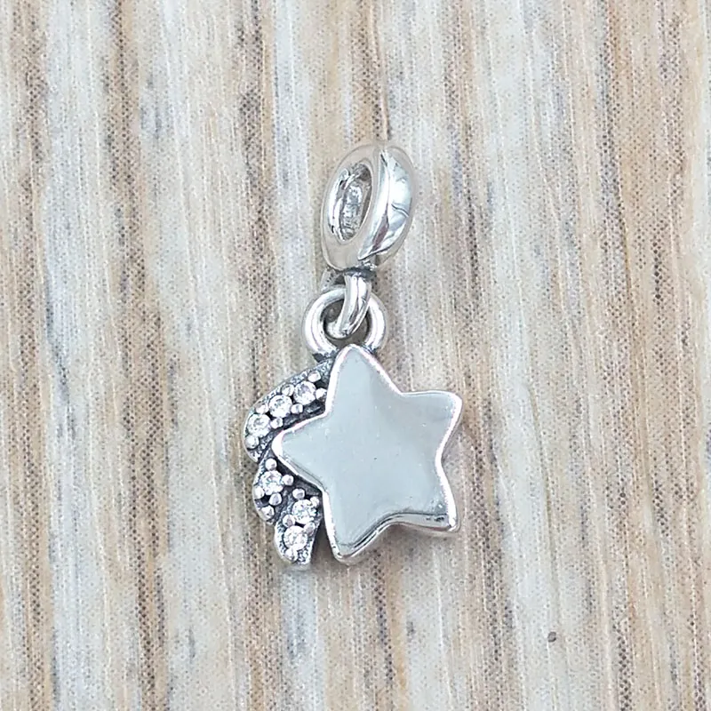 Shooting Star Shoot Star Sharm Sharm Sharm Sharm Sharm Jewelry 925 Серебряные серебряные женщины злые браслеты Pandora с логотипом Ale Angle Gift 798378CZ