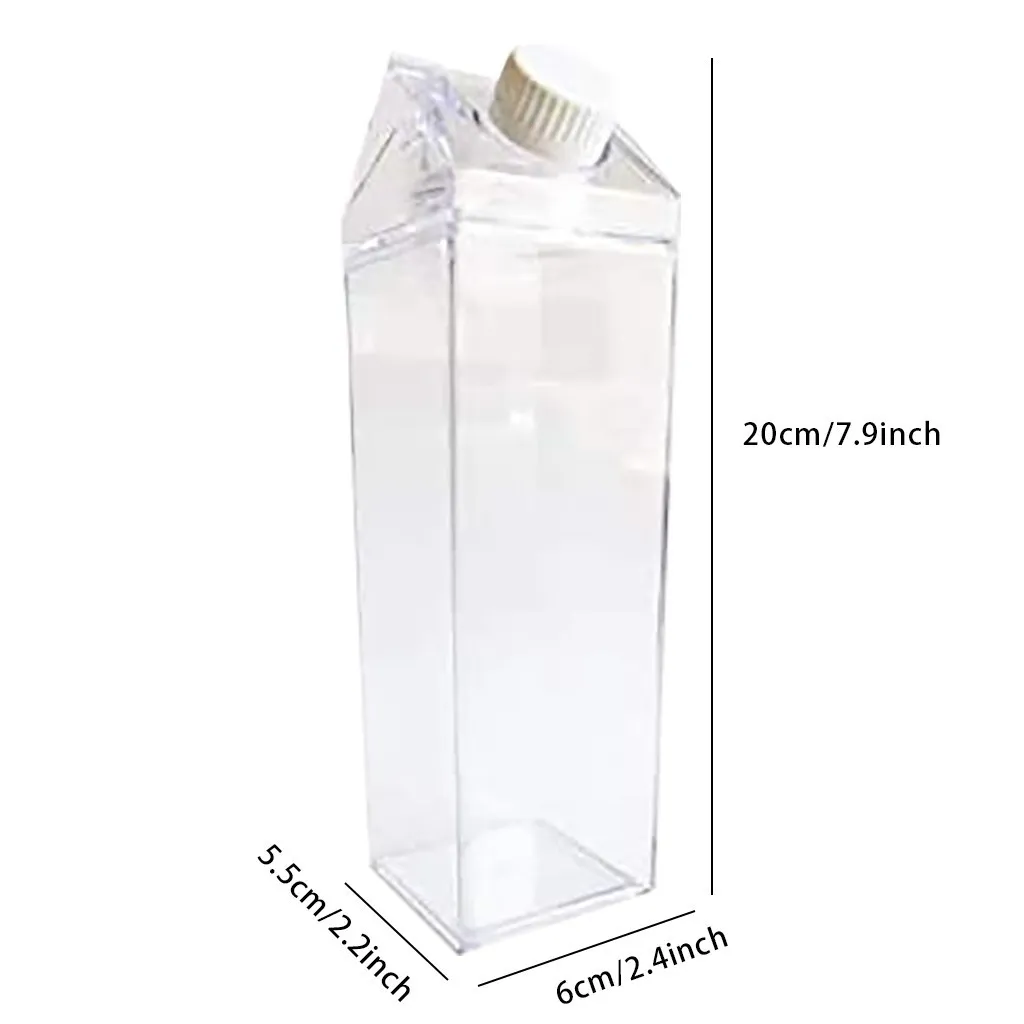 Water Bottles Milk Box Fun transparent fashion drink carton kettle Perfect Gift Beverage Carton Kettle for Juice Coffee Tea 201221