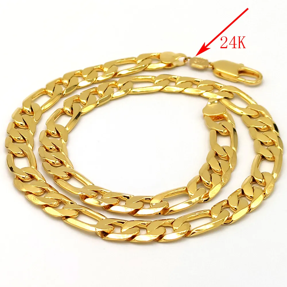 NEW NECKLACE MEN CHAIN HEAVY 12mm Stamper 24K GOLD AUTHENTIC FINISH MIAMI CUBAN LINK Unconditional Lifetime Replacement314C