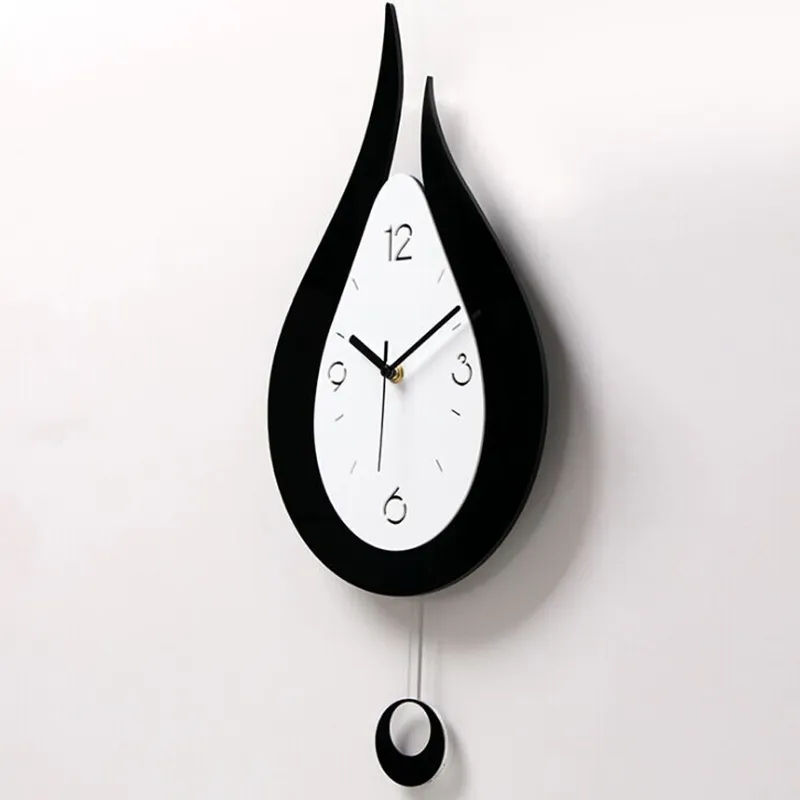 Gouttelettes d'eau Swing horloge murale design moderne style nordique salon horloges murales mode créative chambre silencieuse montre à quartz Y200109