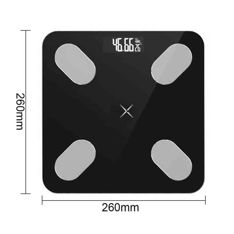 بلوتوث الموازين الوزن الالكترونية الطابق الرقمي الجسم الدهون الحمام الموازين في الهواء الطلق مصغرة الذكية وزنها تكوين محلل H1229
