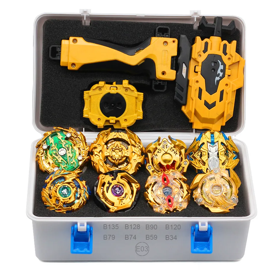 Takara Tomy Bey Bay Burst Gold Set Toys Arena Launcher Metal Gyro Gyro Toy Gift Box Boy Blade Blade Y200109226O