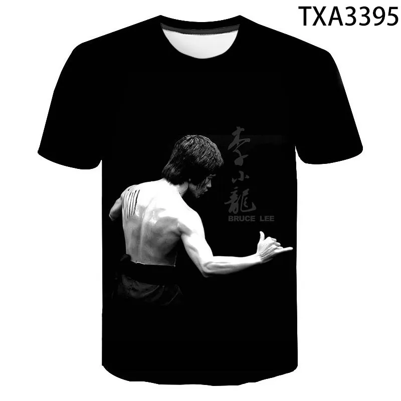 2020 nowy wysiłek sztuki walki Celebrity Bruce Lee 3D drukuj T Shirt mężczyźni kobiety moda dziecięca lato fajna koszulka Streetwear topy