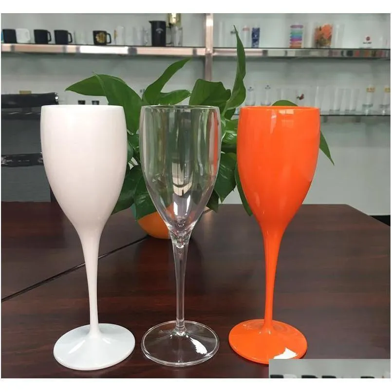 Bicchieri Moet acrilico infrangibile bicchiere da vino champagne plastica arancione bianco Chandon vino ghiaccio calice imperiale213U