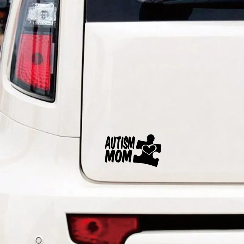 14CM8CM Personality Vinyl Accessories Autism Mom Car Window Sticker Decal Black Silver C1532373324937