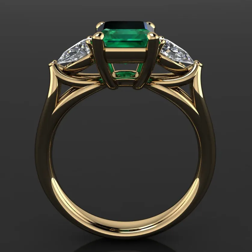 Anello in oro 14k con smeraldo verde donna Bague Diamant Bizuteria Anillos De Pure Emerald Gemstone Anello in oro 14k donna 28748324