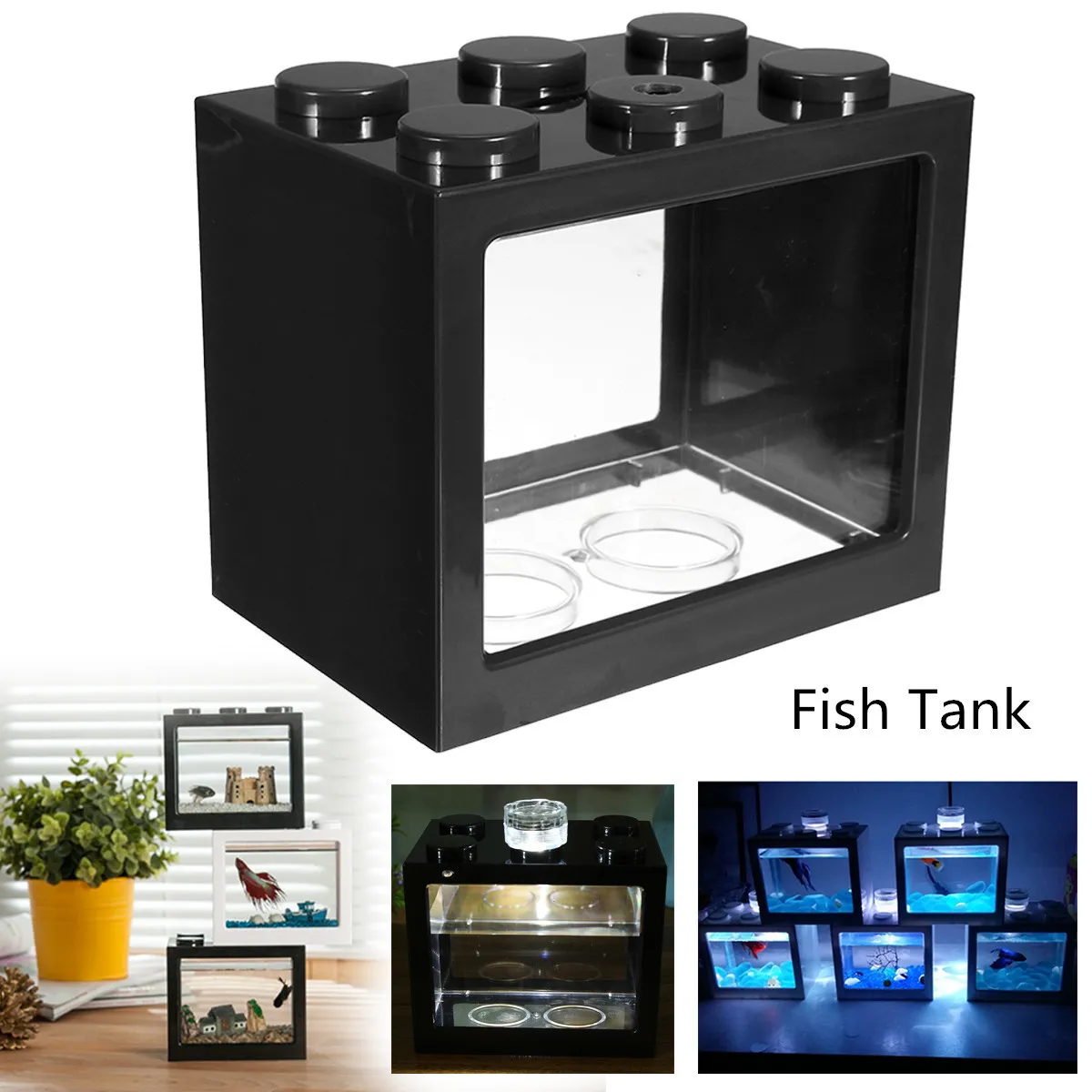 LED MINI SISM TANK LIGHT LAMP RIUM BURILUNTY BLOCKING HOME OFFICE TEA TABLE DECORATION 12X 8X 10.5cm Y200917