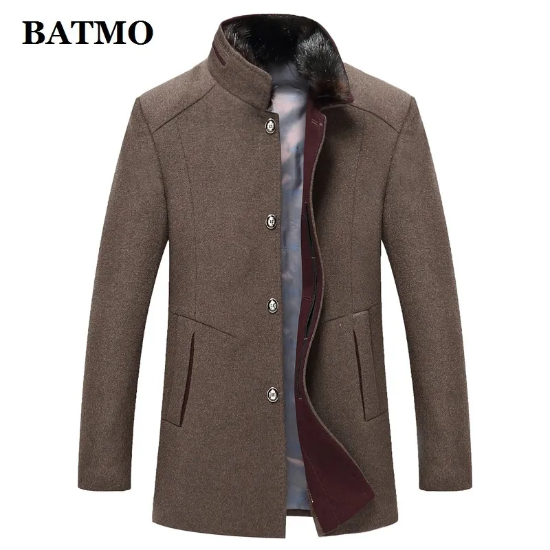 Batmo ankomst höst vinter högkvalitativ ull päls krage casual trench coat men s jackor plus size m 1786 lj201110
