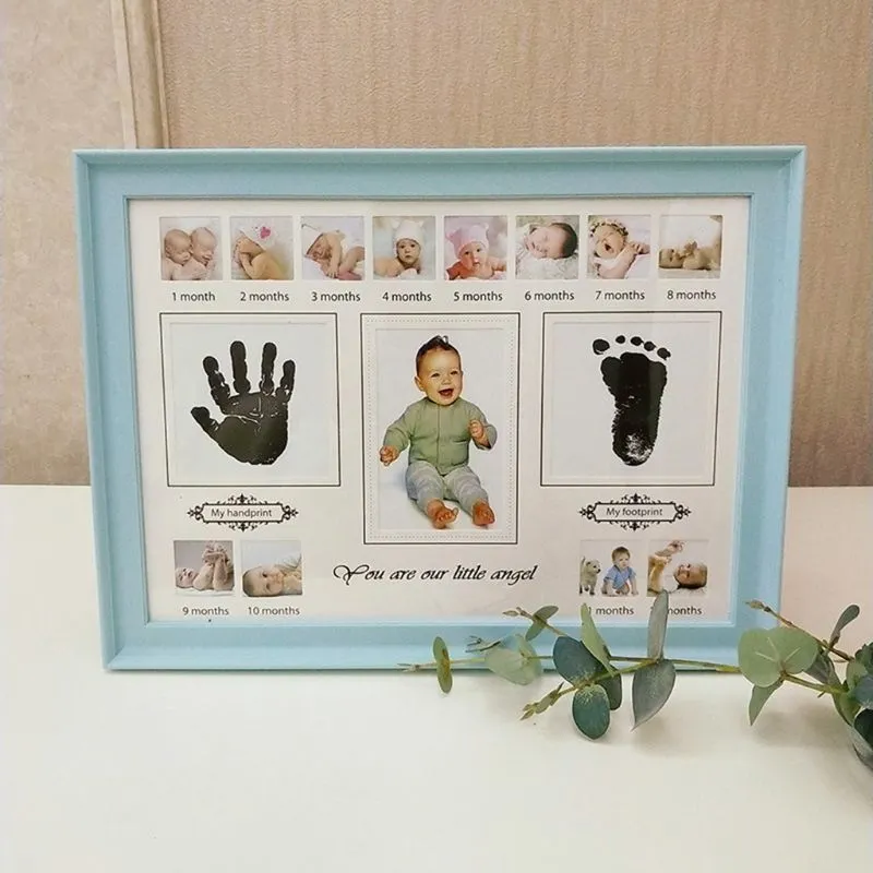 Cornice foto con impronta di mano bambino con inchiostro timbri Decorazione neonato regalo bambini Impronta a mano Inkpad souvenir 19QF 201211