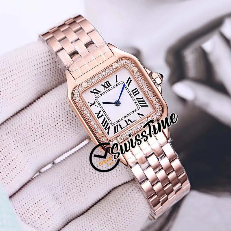 22mm W2PN0006 Swiss Quartz Womens Watch Small Panthere de White Dial Tow Tone 18K Gold Steel Bracelet Fashion Ladies Watches Swiss2615