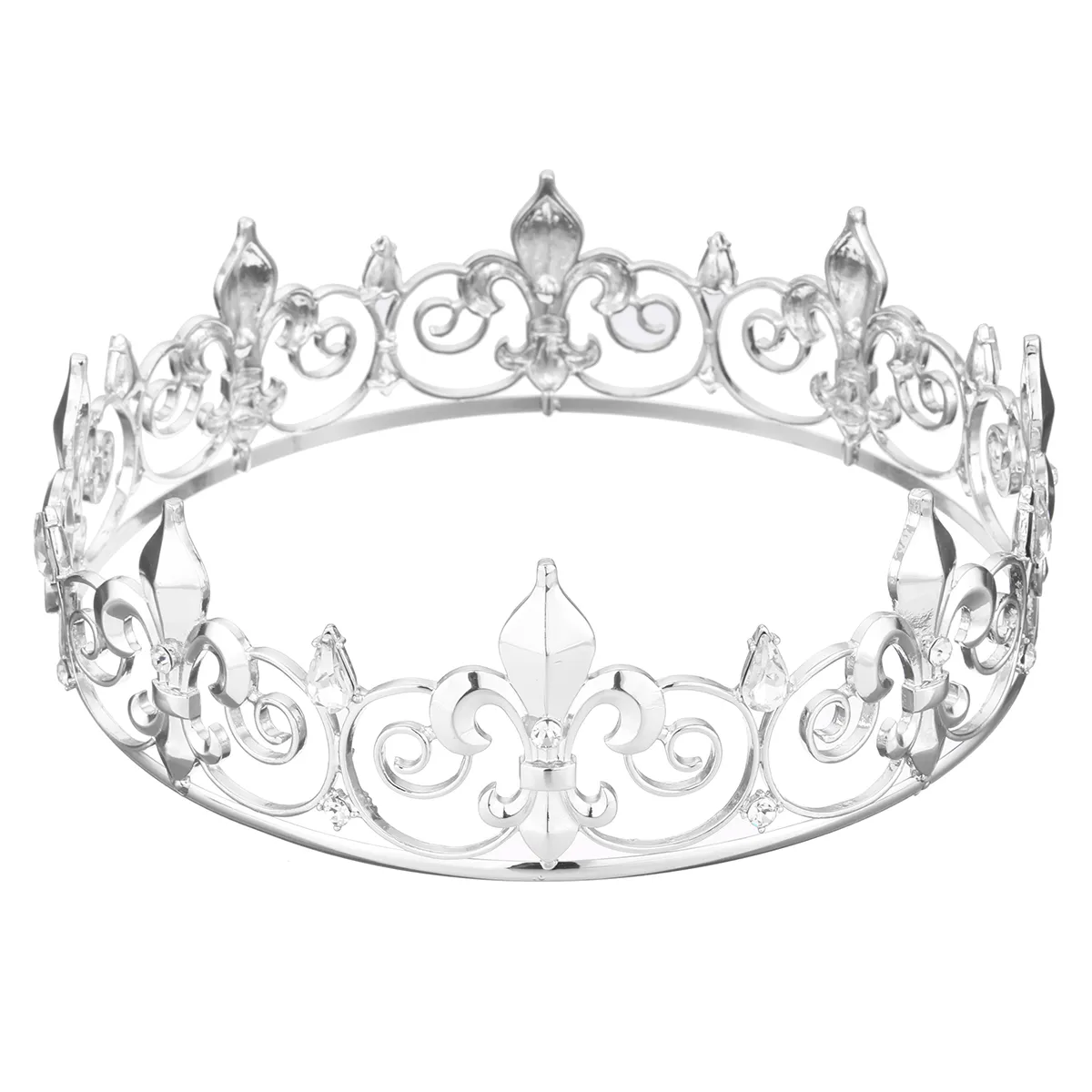 Tiara da sposa in cristallo da uomo corona d'argento dorata spettacolo prom strass velo tiara fascia da sposa gioielli capelli T2001235b