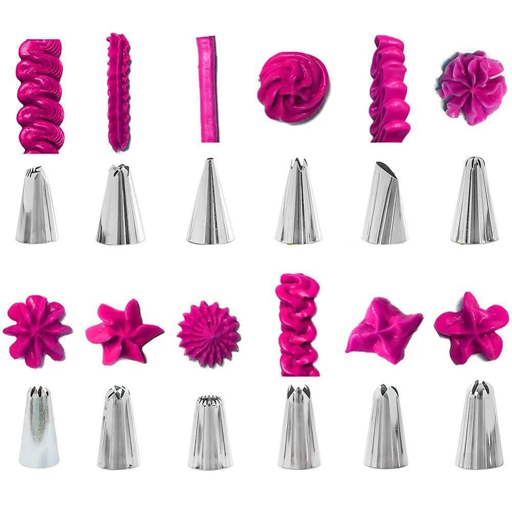 Cake Decorating Tools Kit Icing Tips Pastry Bags Couplers Cream Nozzle Baking Tools Set for Cupcakes Cookies