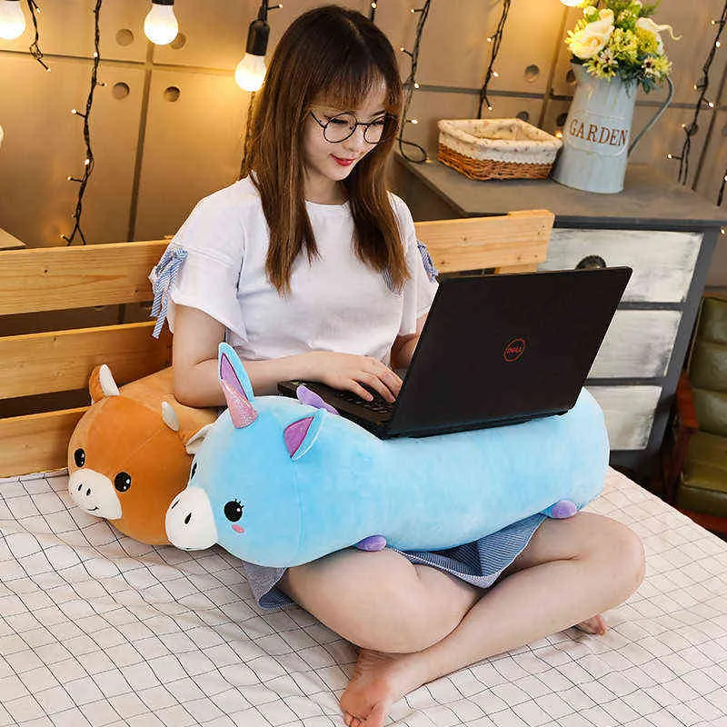 Cylindrical Animals Toys Long Cartoon Stuffed Plush Legs Pillow Panda Bear Frog Bee Pig Raccoon Sleeping Bolster Kids Adults AA220314