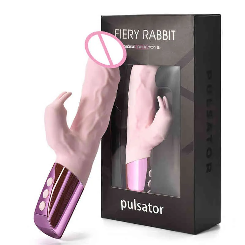 NXY Prodotti del sesso Vibratore del dildo del coniglio le donne Macchina vibrante Masturbatori realistici del silicone Giocattoli di vibrazione Adulti 18 Shop0210