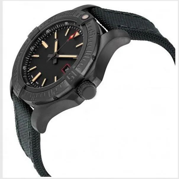 2020 Luxe Horloge Mechanisch Automatisch Zwarte Wijzerplaat Titanium Nylon Band V1731110-BD74GCVT 44 Mm Mode Heren Horloges Nieuwe Versio224M