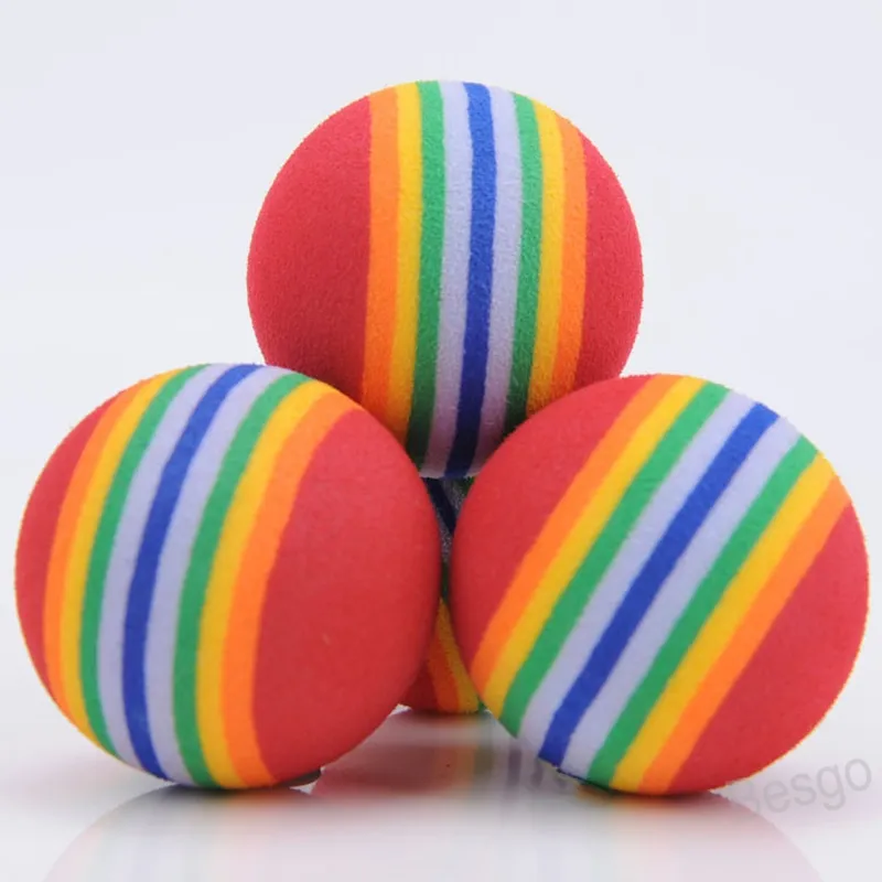Mjuka skumbollar husdjur regnbåge leksak interaktivt tugga spela färgglada husdjur elastiska boll träning katt hund husdjur levererar bh4288 tyj