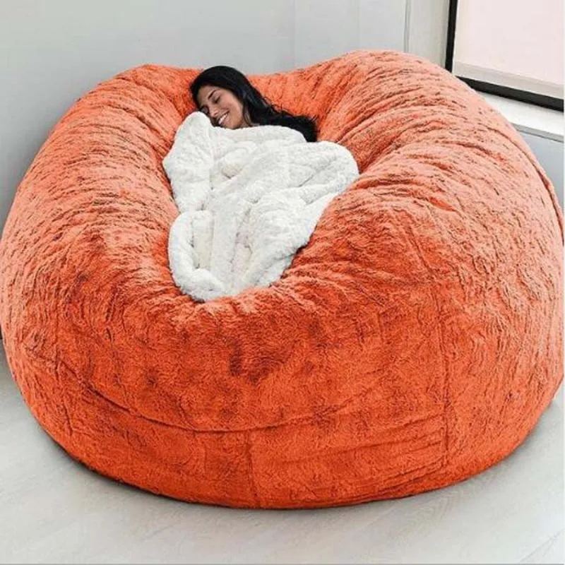 Stol täcker Microsuede Foam Giant Bean Bag Memory Living Room Lazy Sofa Soft Cover250w