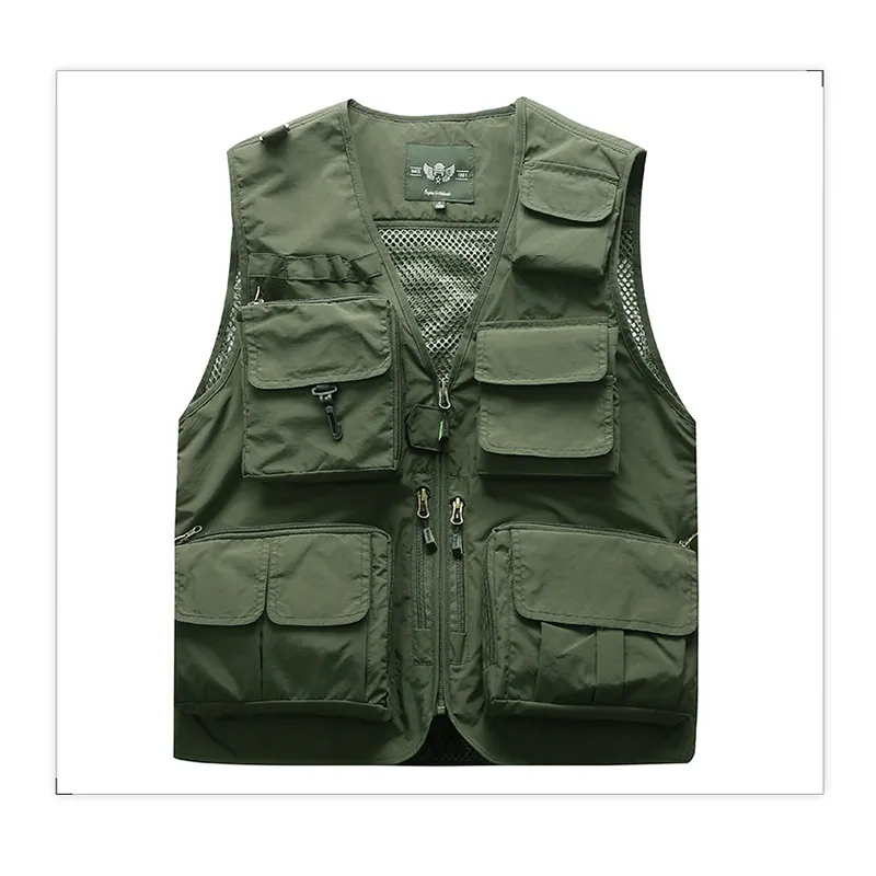 Men Unloading Tactical Vest Coat Fashion Men's Summer Pographer Waistcoat Mesh Work Sleeveless Jacket Tool Many Pocket Vest 201127