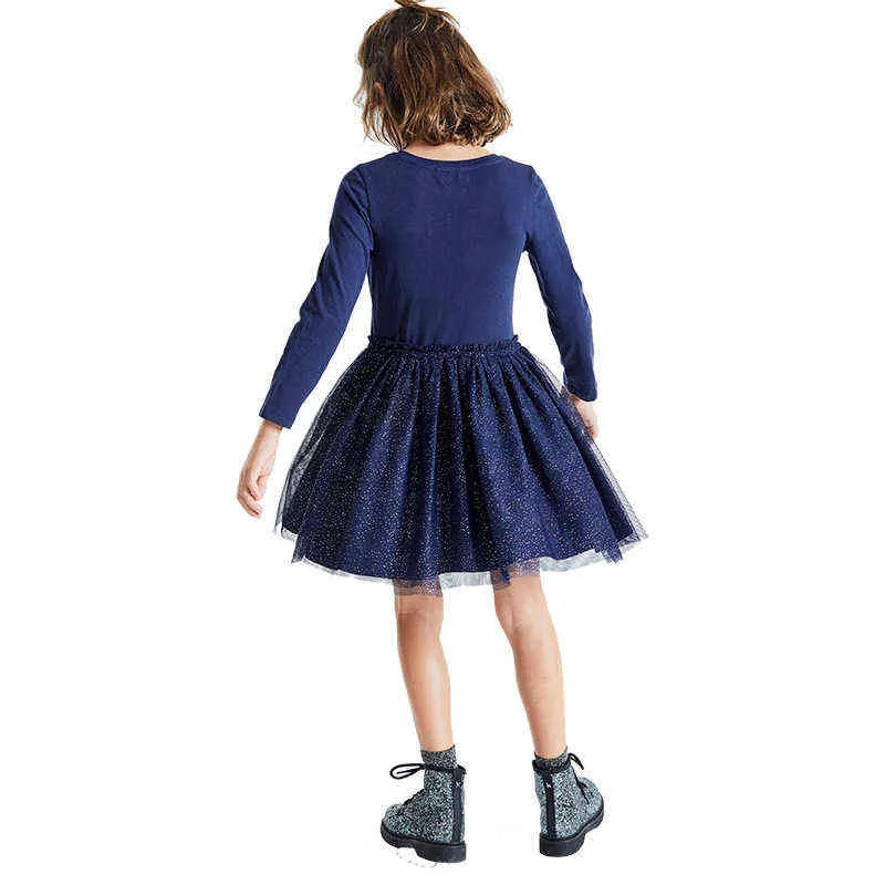 Niños Otoño Invierno Vestidos para niñas Estrella Lentejuelas Princesa Vestido de manga larga Fiesta Vestidos Bebé Niños Ropa 211231