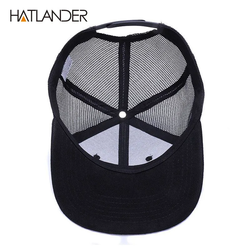 Hatlanderoriginal preto bonés de beisebol para meninos meninas verão chapéus de sol bordado leão malha snapbacks hip hop osso caminhoneiro chapéu 201329x
