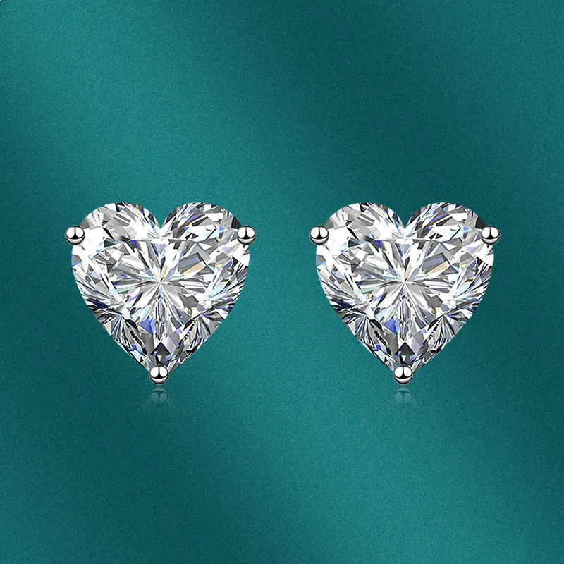 2022 INS Top Sell Stalling Orecchini semplici gioielli di moda Solitaire Multi Color 5A Cubic Zircon Cz Diamond 925 Sterling Silver Heart 288L