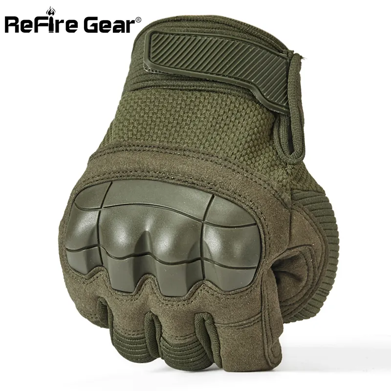 ReFire Gear Tactical Combat Army Gloves Men Winter Full Finger Paintball Bicycle Mittens Shell Protect Knuckles Military Gloves 20289T