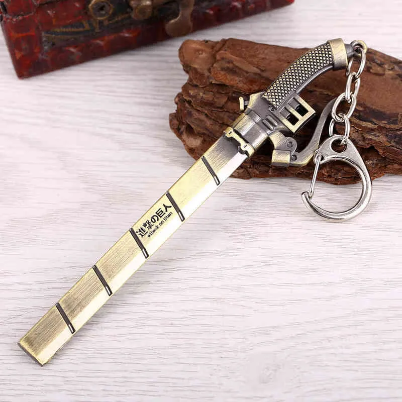 Mengtuyi Anime Ataque na Espada Titan Keychain Homens Arma Metal Chaveiro Mulheres Jóias Llaveros Para Hombre Brelok Cosplay New Y0113