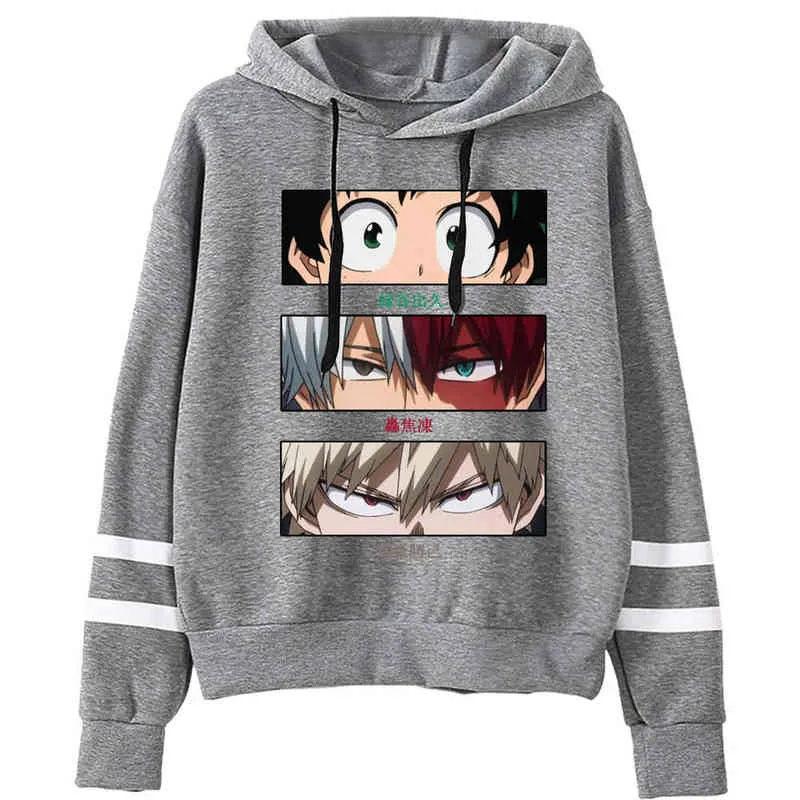 Felpe con cappuccio da uomo My Hero Academia Uomo Donna Midoriya Shoto Bakugou Pullover Streetwear Top H1227