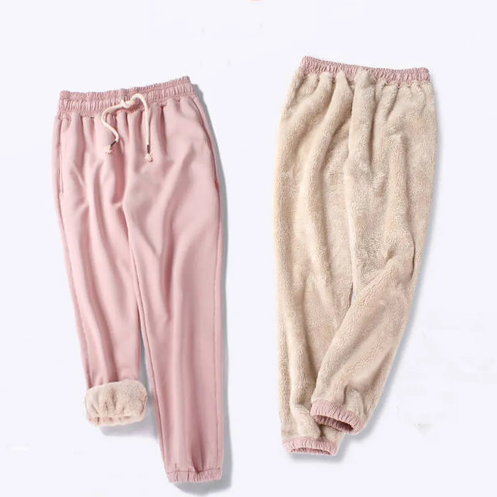 الخريف المرأة رياضة sweatpants تجريب الصوف السراويل الصلبة سميكة الدافئة الشتاء الإناث السراويل الرياضية الجري pantalones موهير # 35 201113