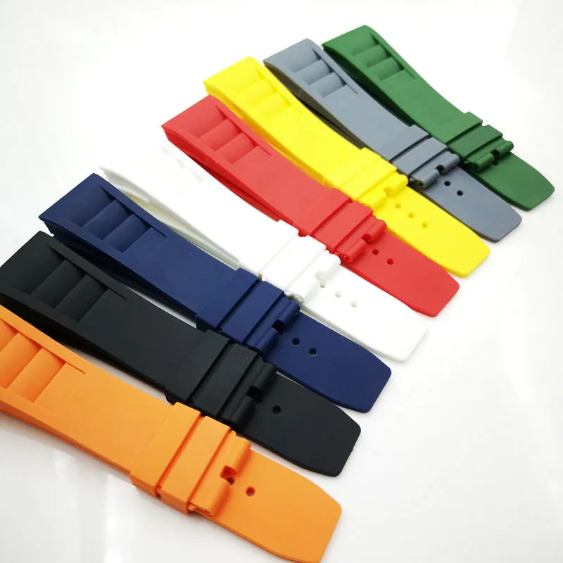 25 mm witte rubberen horlogeband voor RM011 RM 50-03 RM50-012716