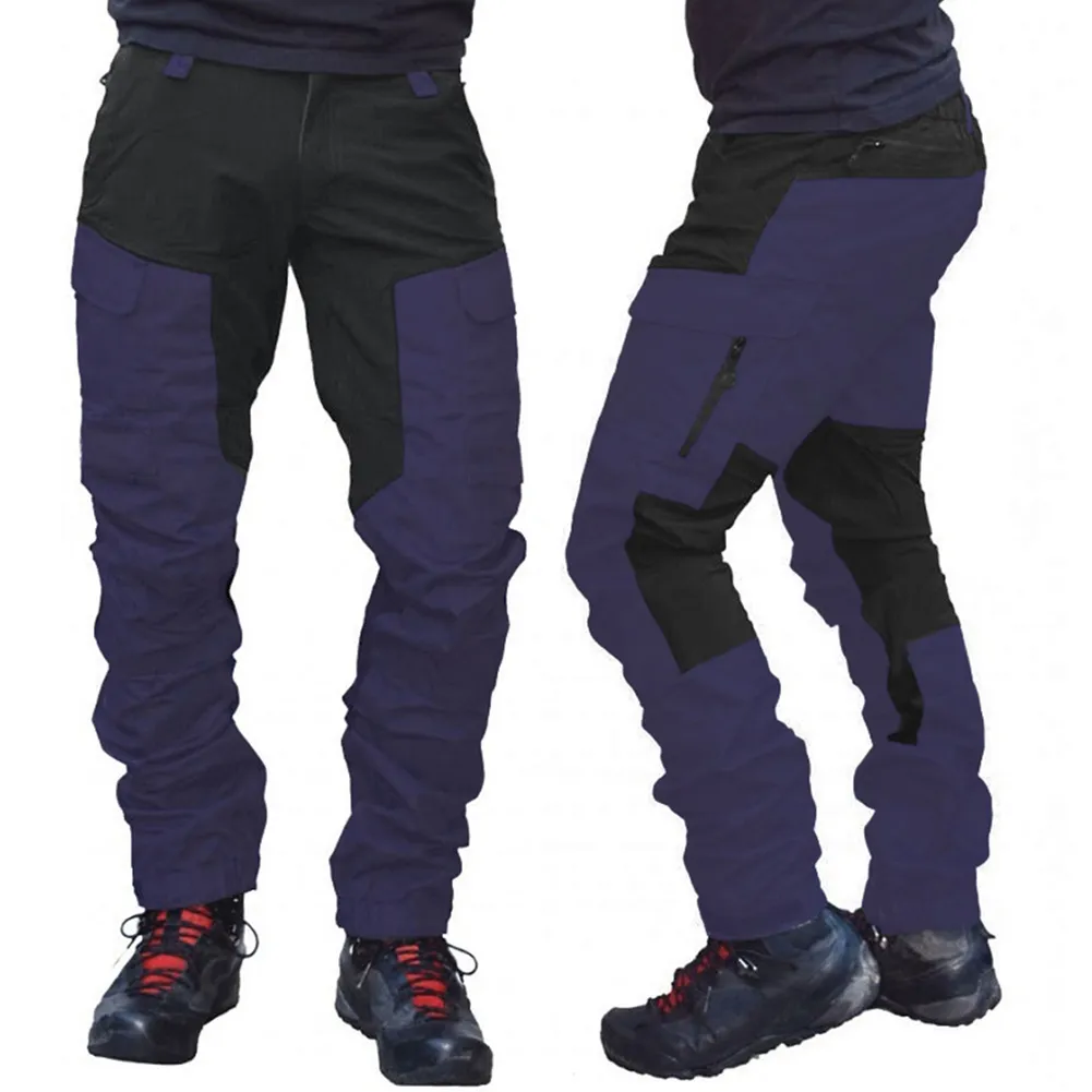 Pantaloni cargo lunghi sportivi Pantaloni da lavoro multitasche da uomo casual color block moda uomo pantaloni sportivi da escursionismo