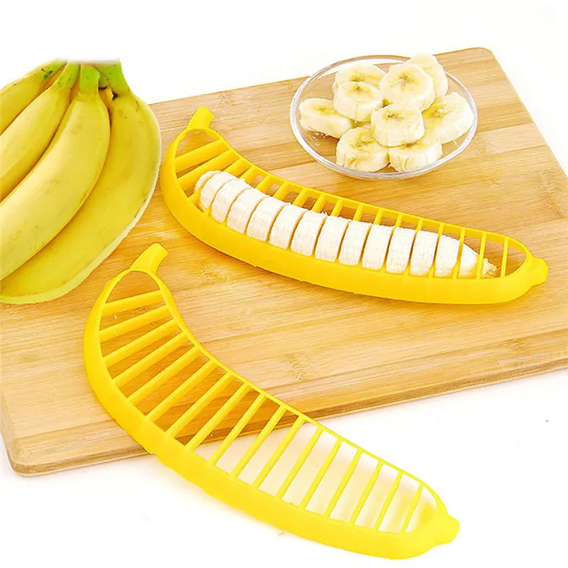 Gadgets trancheuse en plastique, coupe-salade de fruits et légumes, outils de cuisine, coupe-banane TLY022