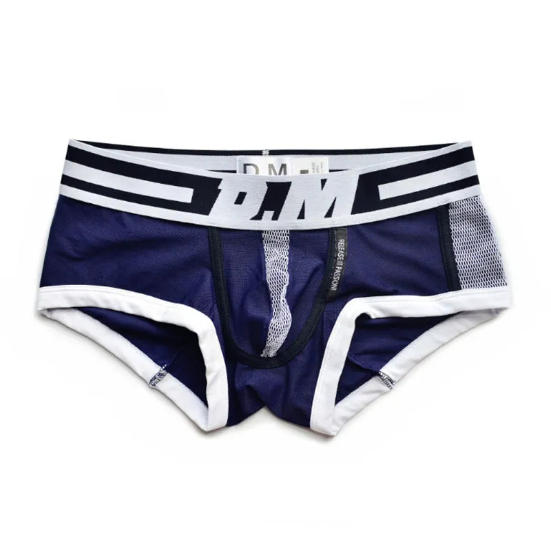 Male underwear underpants gay low rise ropa interior hombre mesh breathable underwear men s boxer boxershort solid calzoncillos LJ201110