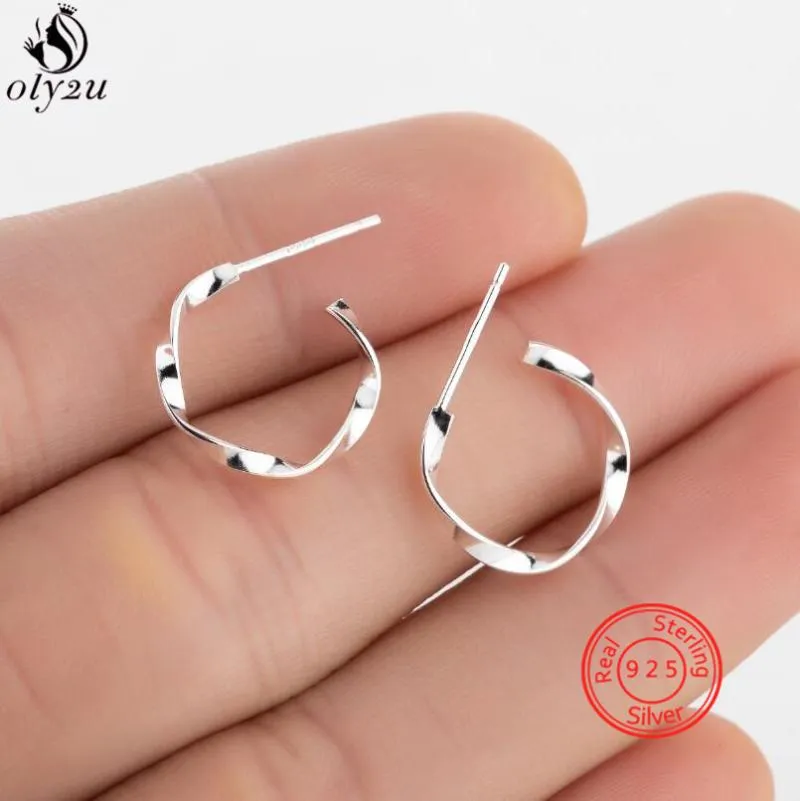 Stud Real 925 Sterling Silver Heart Earrings For Women Korean Small Dolphins Snake Leaf Flower Earings smycken Accessorie2357