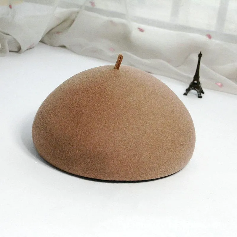 Fibonacci Elegante Baretten Wolvilt Hoeden Voor Vrouwen Franse Bunker Fedora Tovenaar Hoed Solid Casual Herfst Winter Hats2788