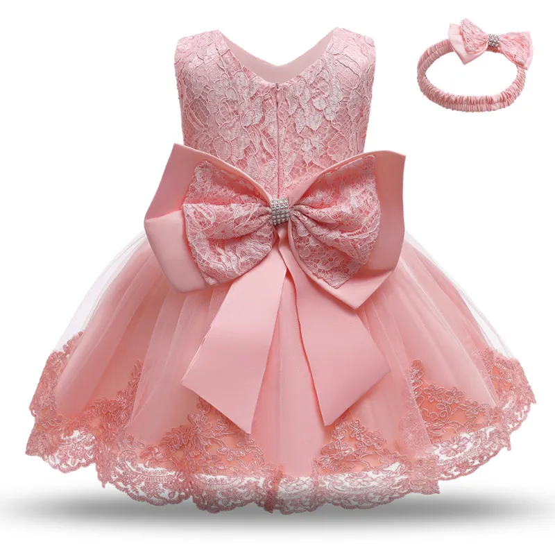 Neugeborenes Baby Mädchen Kleid Partykleider für Mädchen 1 Jahr Geburtstag Prinzessin Kleid Spitze Taufkleid Babykleidung Weiß Taufe L7664560