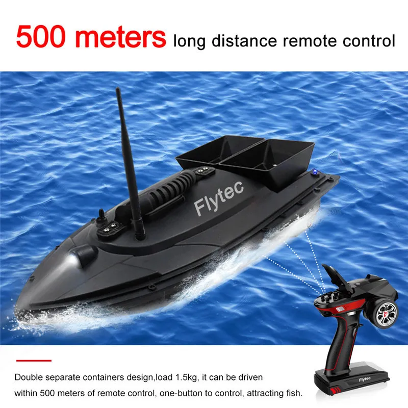 Flytec V500 V007 Balık Yemi RC Tekne 500M Uzaktan Balık Bulucu 5.4km/h 2-24h Kullanım Süresi Çift Motorlu Açık Oyuncak İle Verici 201.204