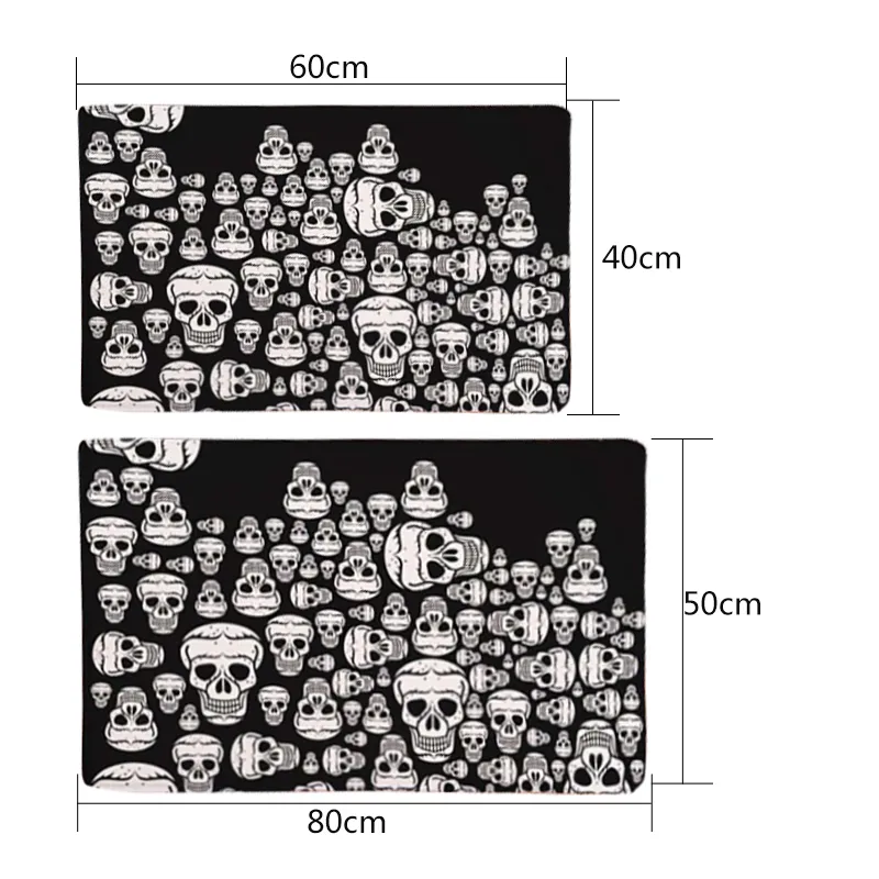 Tapis de porte de cuisine en flanelle nordique Halloween Crâne de dessin animé Tapis de chambre à coucher Citrouille Tapis d'escalier décoratif Décoration d'intérieur Tapis d'artisanat Y200527