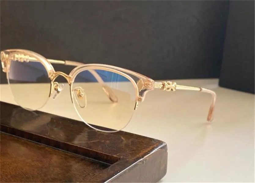 Novo design de óculos tang prescrição óptica espelho olho de gato halfframe estilo clássico negócios estilo elite óptica lente plana topo qua2913