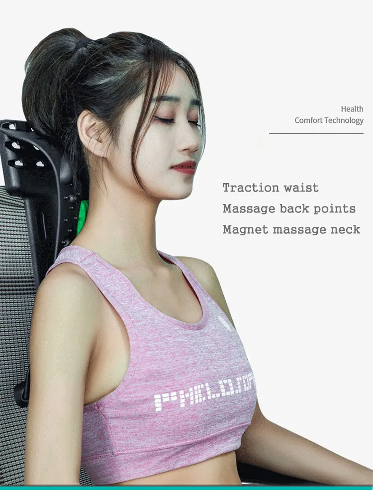 Nackmassagerare Sträcker Tool Magic Massage Stretch Utrustning Fitness Cervical Spine Support Avkoppling Neck Spine Smärta Relief 201104