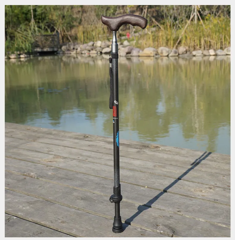Elderly Carbon Fiber Walking Cane Stick Lightweight Adjustable With Comfortable T Handle Quick Lock Parents Gift 2202166524909