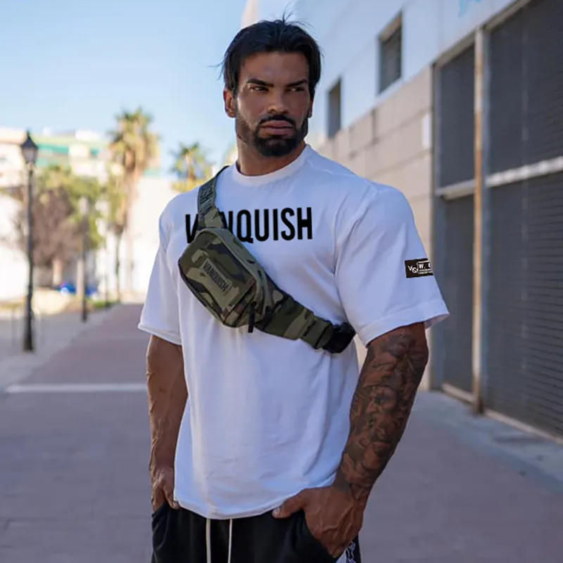 T-shirt manica corta da uomo sportiva abbigliamento moda T-shirt ampia girocollo da corsa fitness top hip hop casual 220224