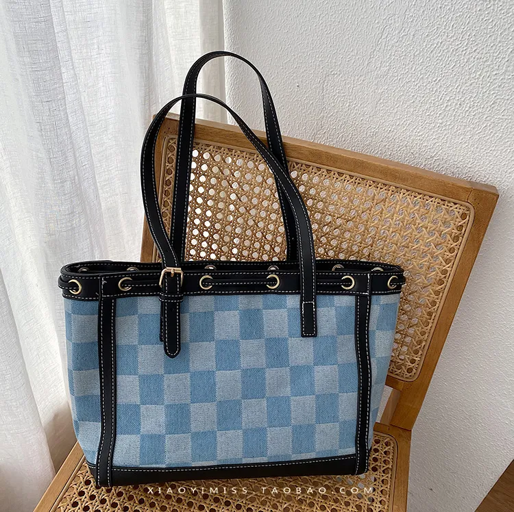 2024 moda grande capacidade sacola designer mulheres bolsa de ombro sacos de lona de luxo menina mão balde saco denim sacos portáteis para mulheres bolsas casuais