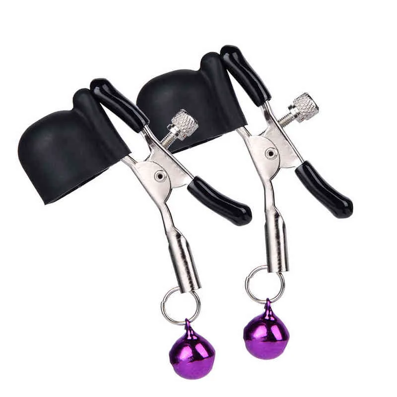 Nxy Sex Pump Toys Metal Vibration Bell Nipple Clip Female Bound Tease Tools Adult Couples Store 1221