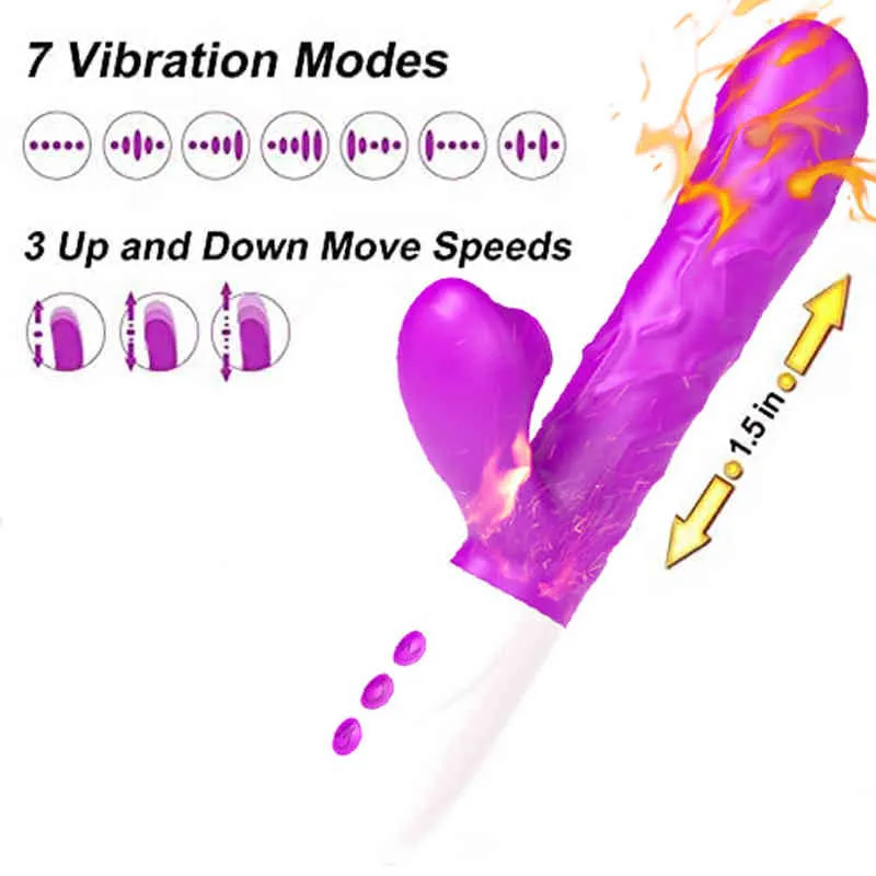 NXY vibratori spinta succhiare grande dildo le donne rotazione clitoride stimolazione della vagina pompino vibratore femminile giocattoli del sesso 220110