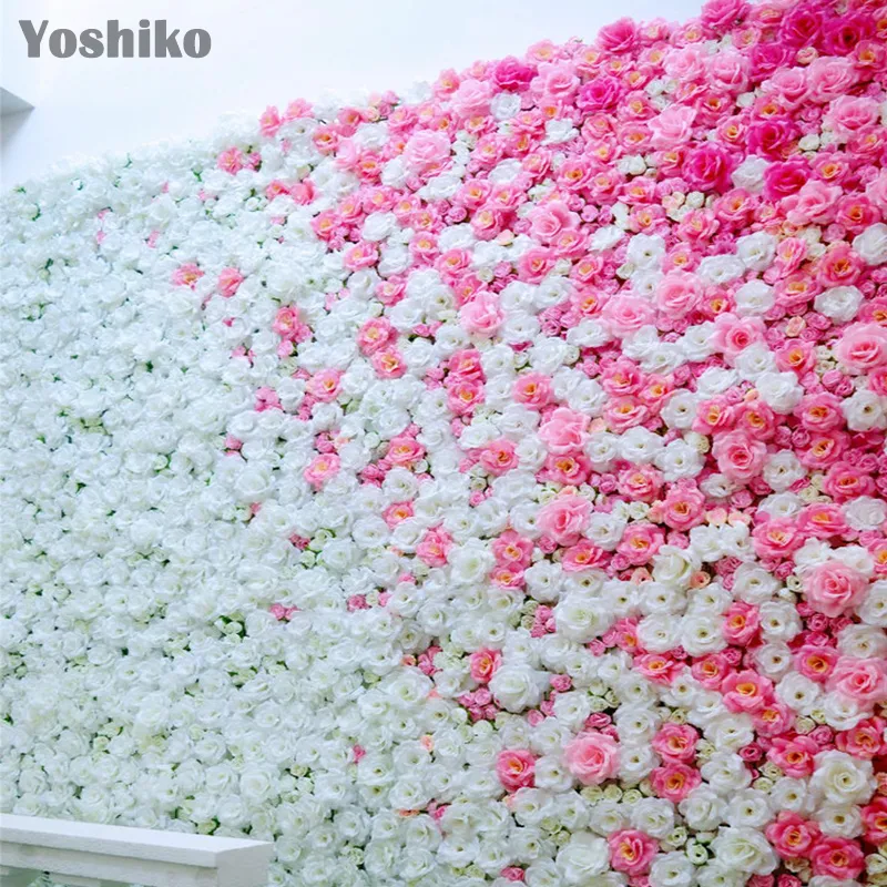 Yoshiko 8cm têtes de fleurs de soie rose artificielle pour mariage maison jardin bricolage décoration de Noël fausses fleurs baiser boule Y200903