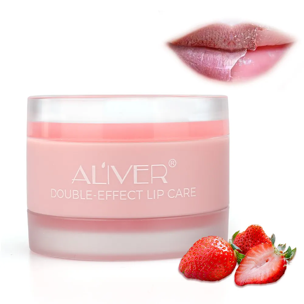 DOUBLEEFFECT Balsamo la cura delle labbra Trattamento intensivo la riparazione delle labbra Maschera labbra e Scrub Lippp 2 in 1 Maschere dormire con peptide di collagene3896854