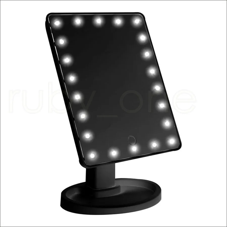 Make Up LED Mirror 360 Degree Rotation Touch Sn Make Up Cosmetic Folding Portable Compact Pocket With 22 LED Light Makeup Mirror5194662